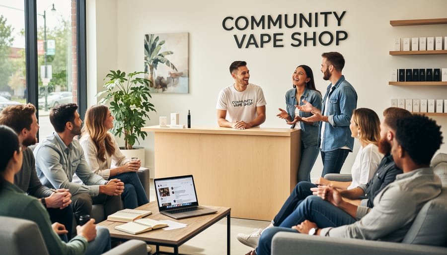 Group of friends socializing at outdoor cafe representing community building and lifestyle marketing