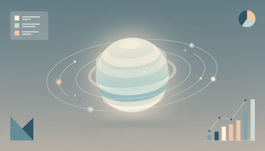Glowing glass search sphere with light particles around it, representing generative AI search insights